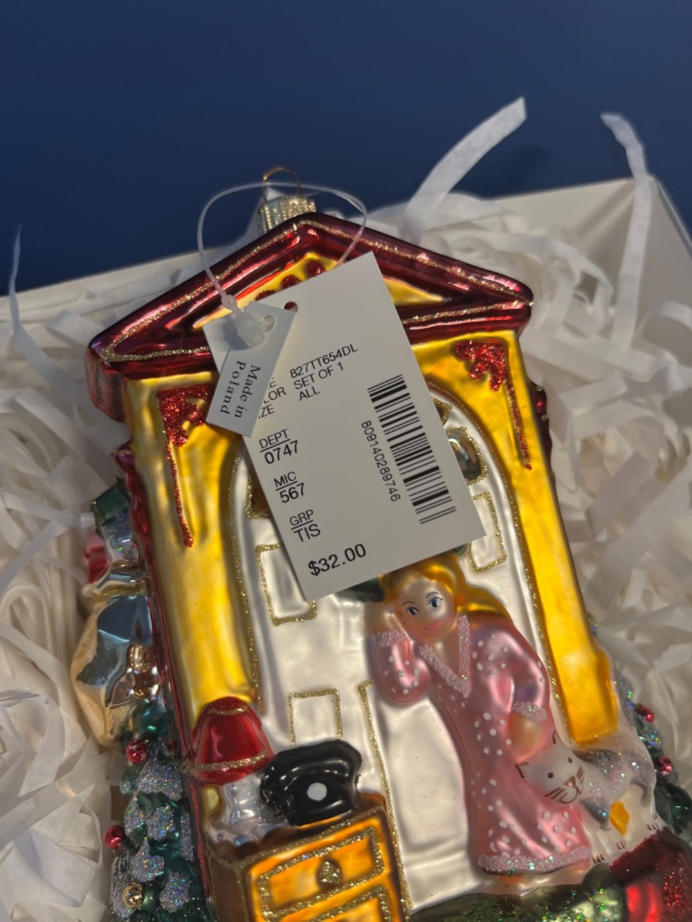 Dillards Trimmings Glass Christmas Ornament - Vintage - Picture 3 of 5